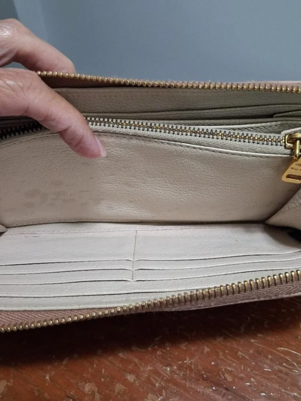 Miu Miu Pink/Dusty Rose/Mauve Zip Around Wallet